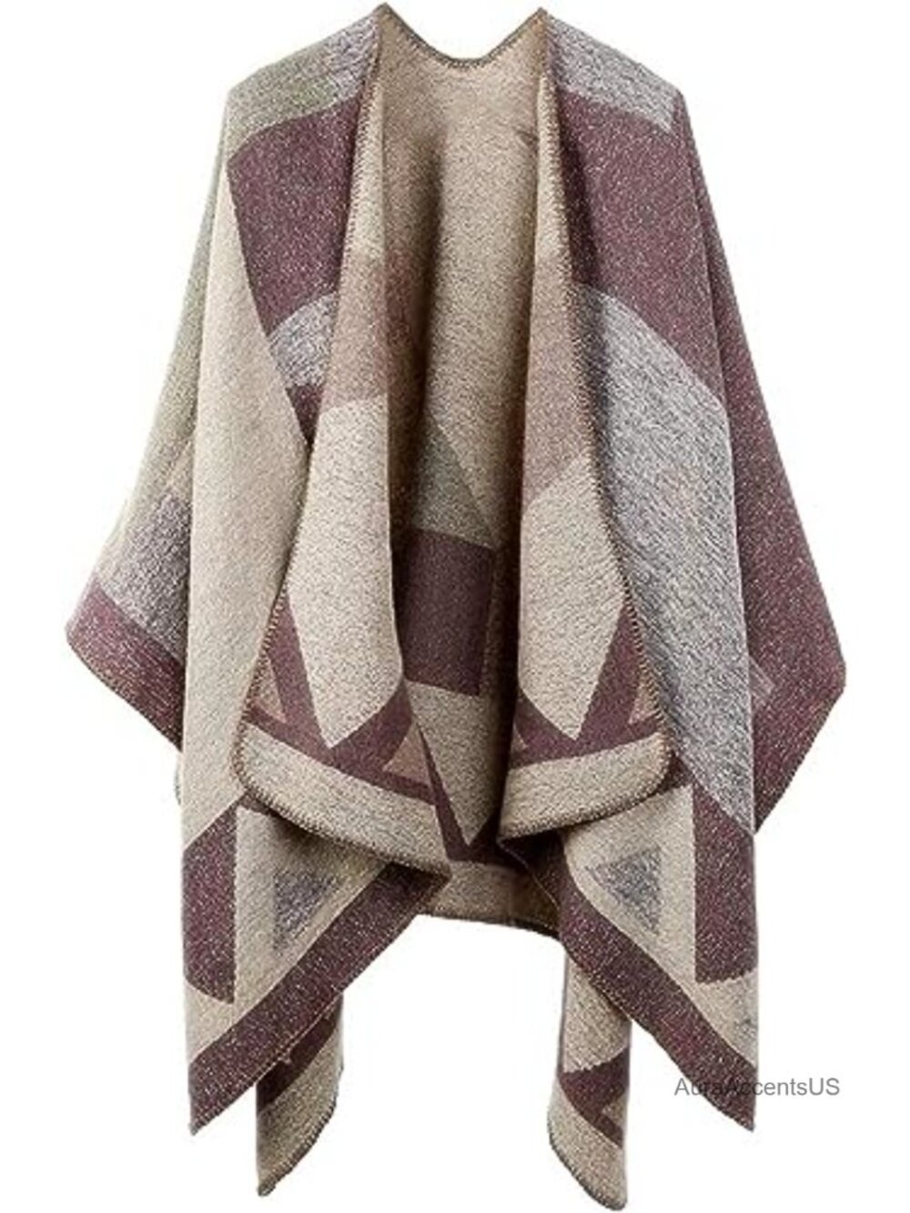 Knitted Shawl Wrap Open Front Poncho Cape Scarf Blanket Cardigan